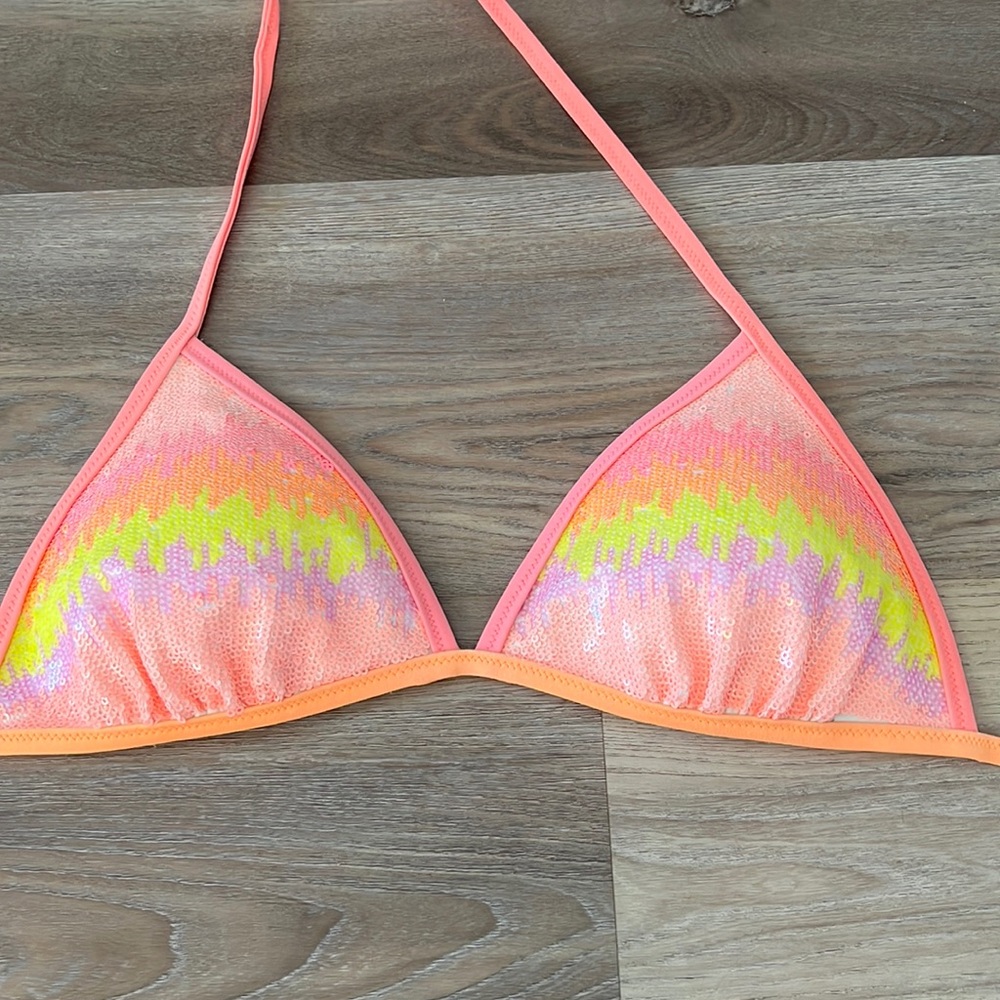 Victoria’s Secret triangle neon swimsuit bikini top large